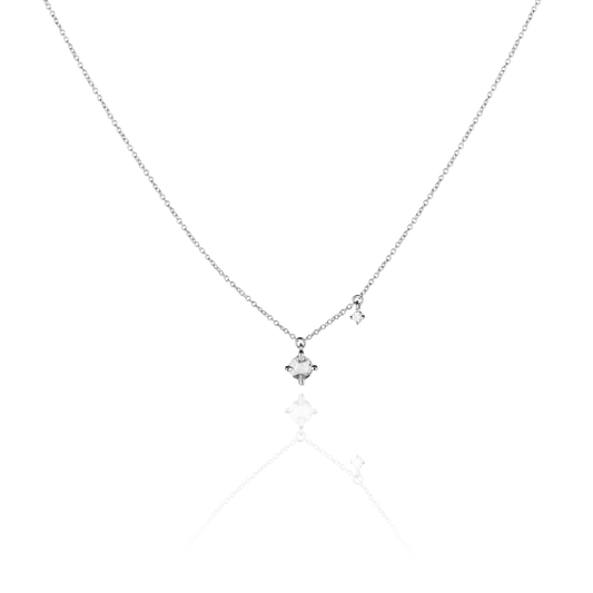 ANNA Necklace Leona Petite in 18 kt white gold front view