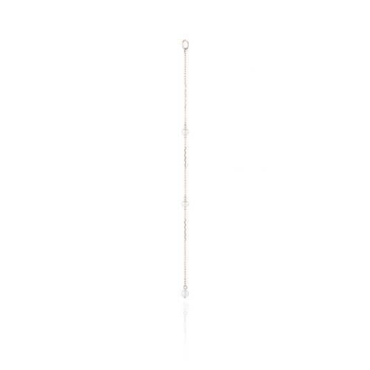 Pendant ARIA in 18 KT rose gold with white pearls front view