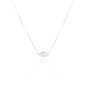 Necklace Hana in rose gold with big oval pearl front view