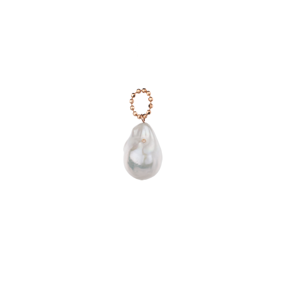 Pearl Pendant with brown Diamonds frontview