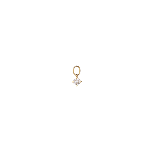 Pendant SOUL with white diamond in yellow gold front view