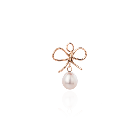Pendant DAISY with white pearl in rose gold front view