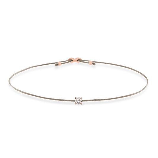 Bracelet SOUL cut out front view with white diamond in rose gold