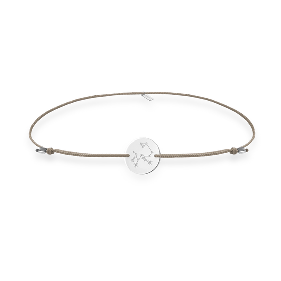 wristband Zodiac in Sterling Silver with Star sign Front