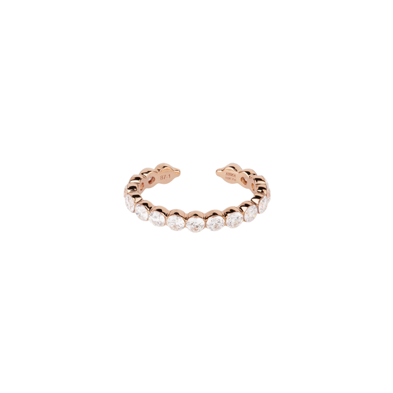 Front view of ANNA Ear Cuff CHLOE with white diamonds in 18 KT rose gold.