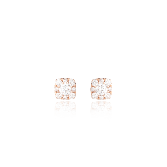 Ear Stud GRACIE from ANNA In 18 KT rose gold with white diamonds front view