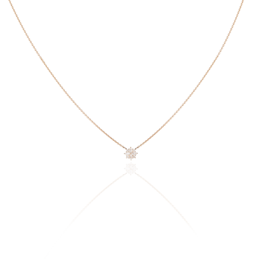 ANNA Necklace Isabelle in 18 kt rose gold with white diamonds front view