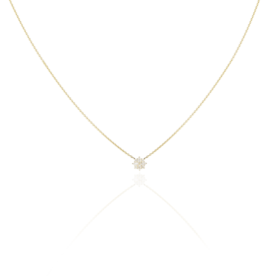 ANNA Necklace Isabelle in 18 kt yellow gold with white diamonds front view