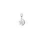 round pendant for necklaces and earrings in 18 KT white gold with star symbol and white diamonds