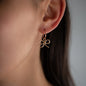 Pendant DAISY in rose gold worn on hoop earring