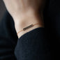 close up of wrist with bracelet EMPTY 20x5mm in rose gold
