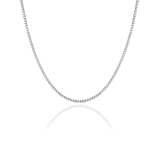 white gold necklace with diamonds