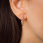 Earring MARA 20mm with brown diamonds