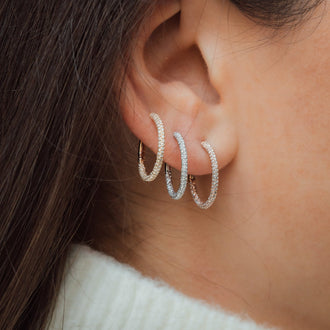 Earrings DONUT 18mm with diamonds