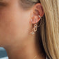Earring MARA 15mm with brown diamonds