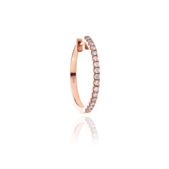 Rose gold earring with white diamonds ClAIRE 20mm