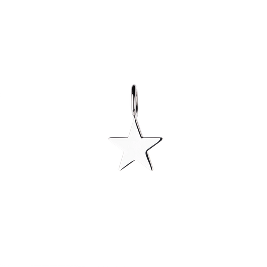 front of little star pendant for keychain out of steel