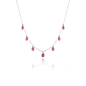 Halskette mit 7 Rubinen