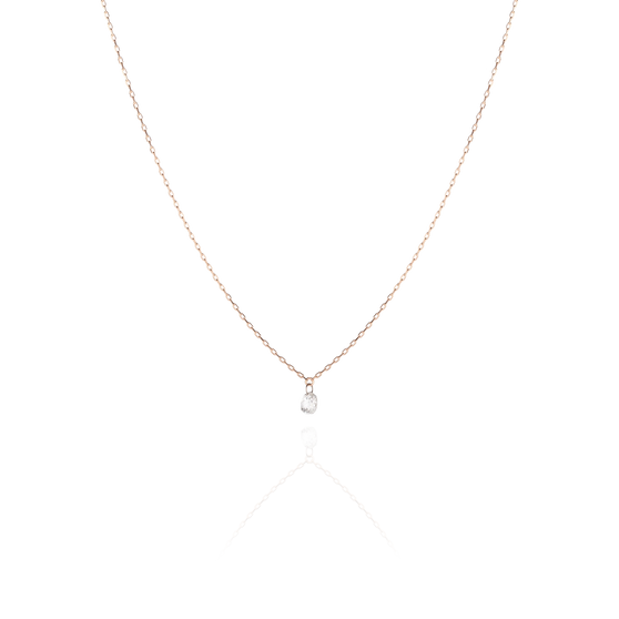 Necklace MELINDA in rose gold with white diamond cut out