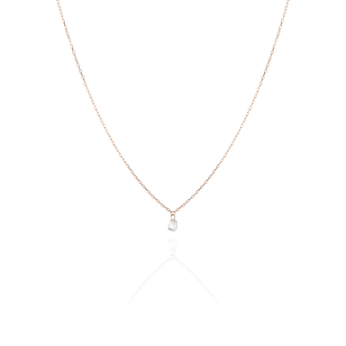 Necklace MELINDA in rose gold with white diamond cut out