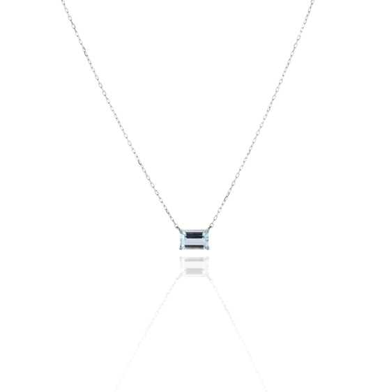 Produktimage of Necklace Paula with precious stone aquamarine in white gold