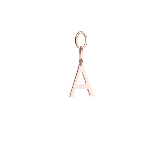 rosegold letter A charm for necklaces and bracelets