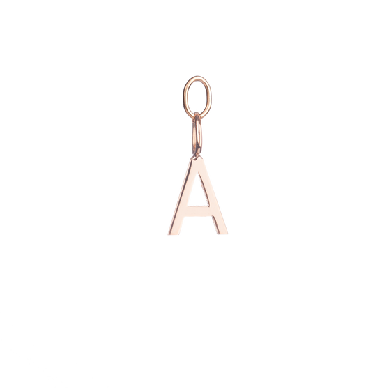 rosegold letter A charm for necklaces and bracelets