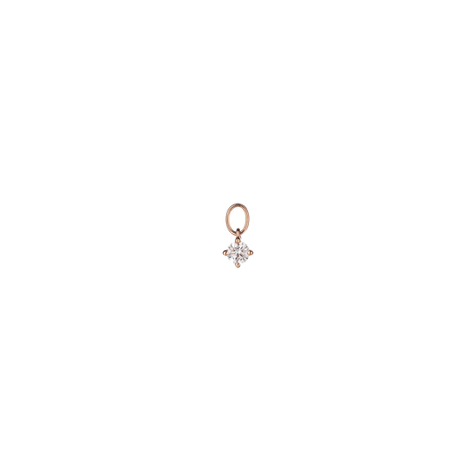 Pendant SOUL with white diamond in rose gold front view