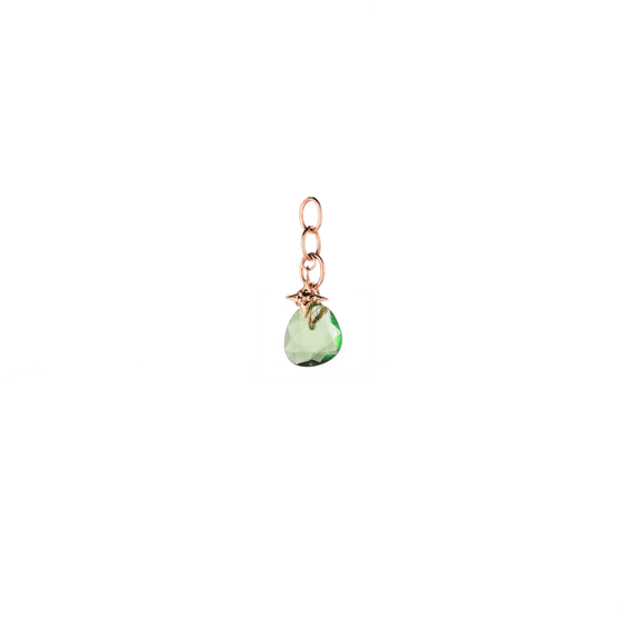 rosegold pendant with green stone and rosegold details