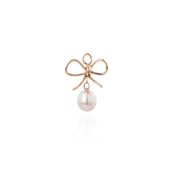 Pendant DAISY with white pearl in rose gold front view