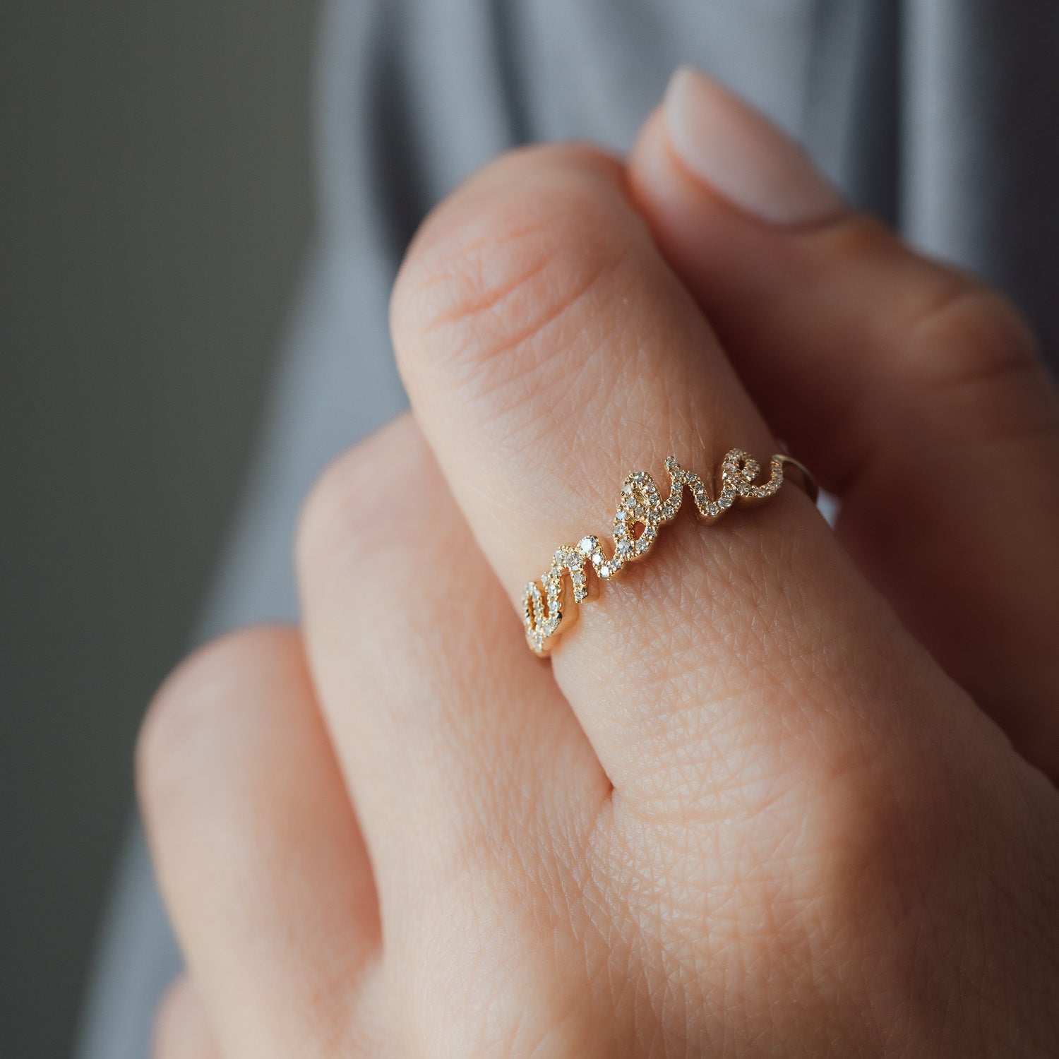 Two-Finger Name Ring - Lauren Conrad Inspired Design in 10k Yellow Gold -  