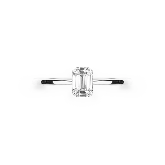 Freisteller Ring in Weißgold mit weißem Diamanten 
