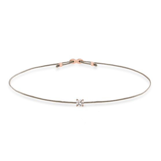 Bracelet SOUL cut out front view with white diamond in rose gold