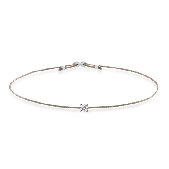 Bracelet SOUL cut out front view with white diamond in white gold