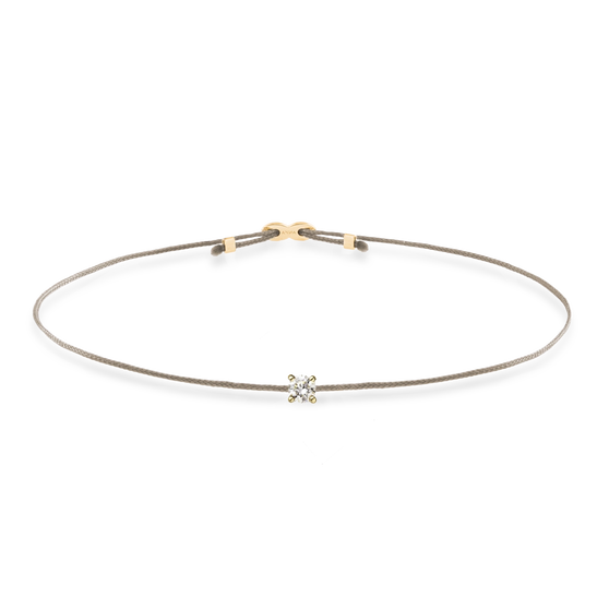 Bracelet SOUL cut out front view with white diamond in yellow gold
