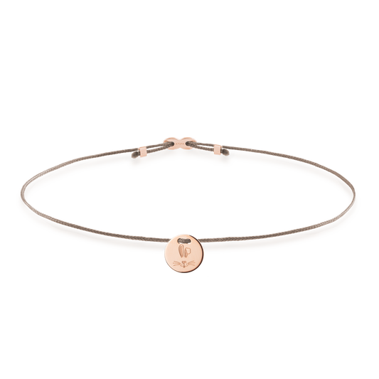 frontview of wristband Year of the rabbit in rose gold
