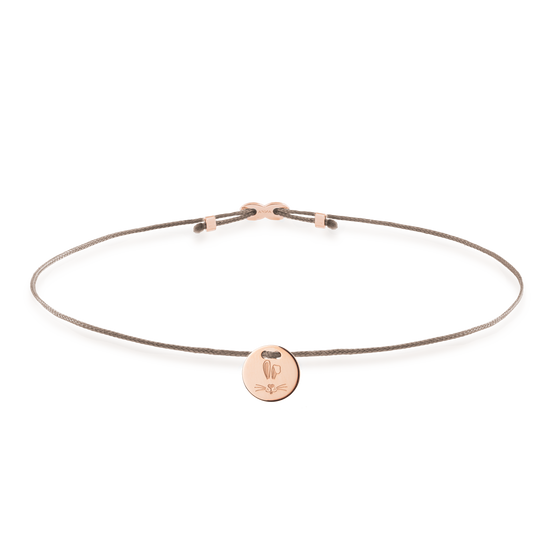 frontview of wristband Year of the rabbit in rose gold