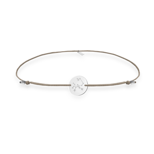 wristband Zodiac in Sterling Silver with Star sign Front