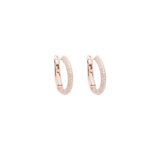 Earrings DONUT 13mm with diamonds