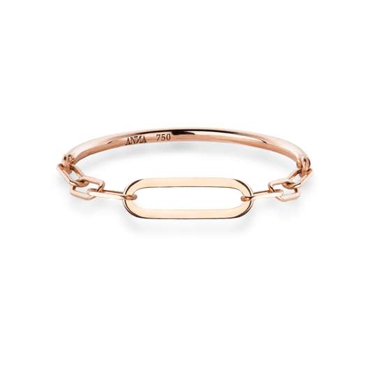 chain ring rosegold frontview